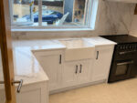 Arabescato brown quartz worktop