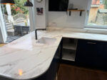 Arabescato brown quartz worktop