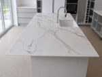 Arabescato brown quartz worktop