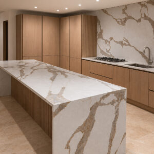 Calacatta bronze quartz worktop