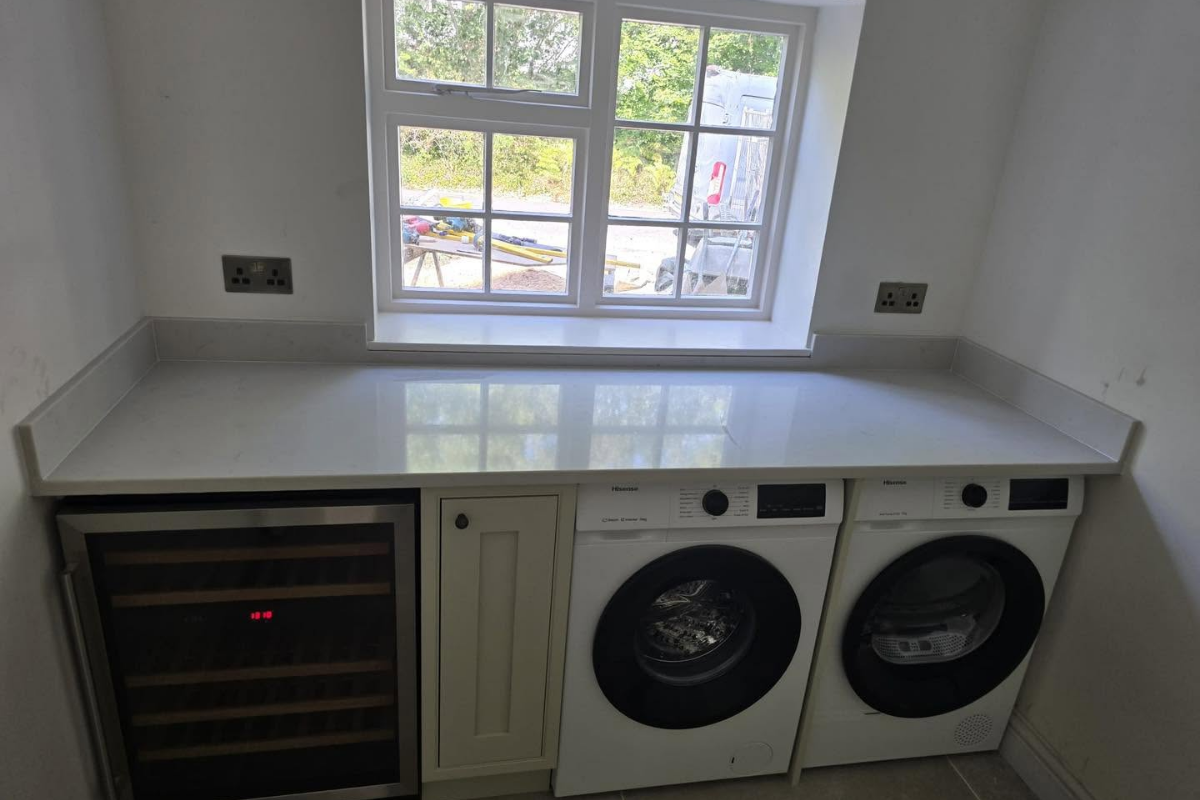 Carrara Jade quartz worktop project in Chiswick, London