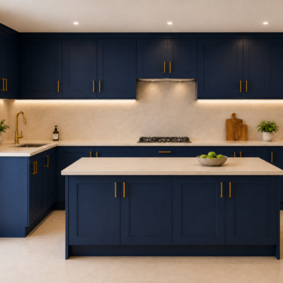L-shaped kitchen with island