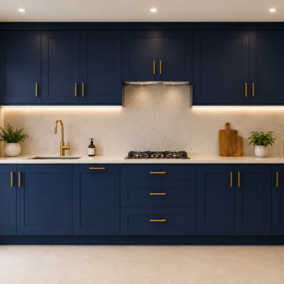 straight, single-run kitchen