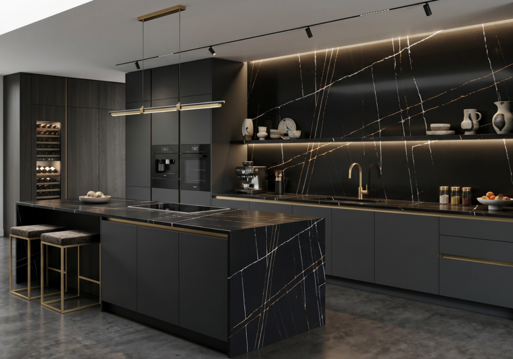 Sahara Noir quartz worktop