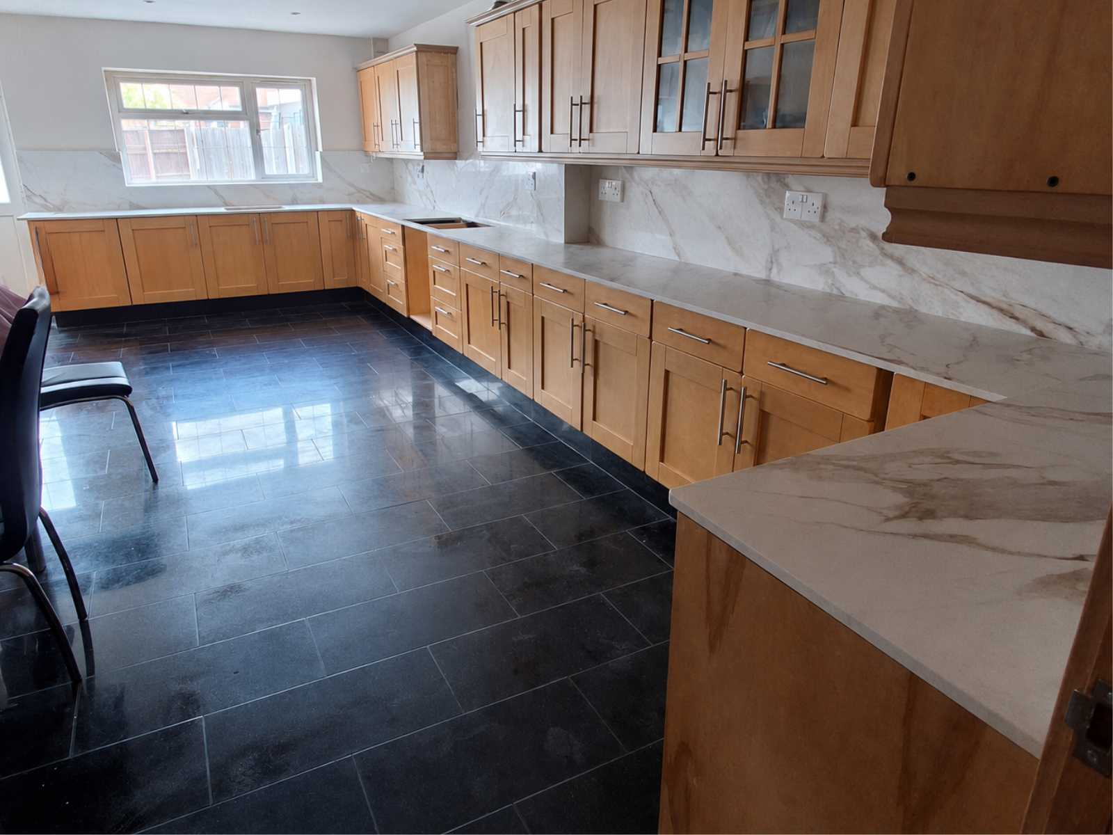 Homepage 56 Arabescato brown quartz worktop, Richmond project