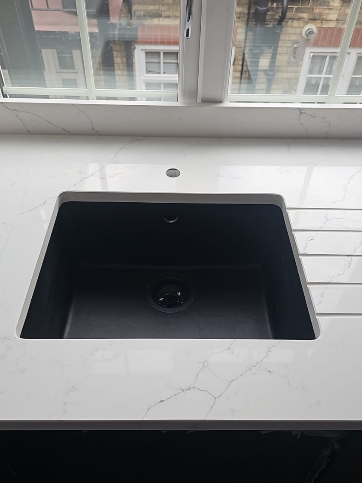 Alaska White quartz worktop project in London