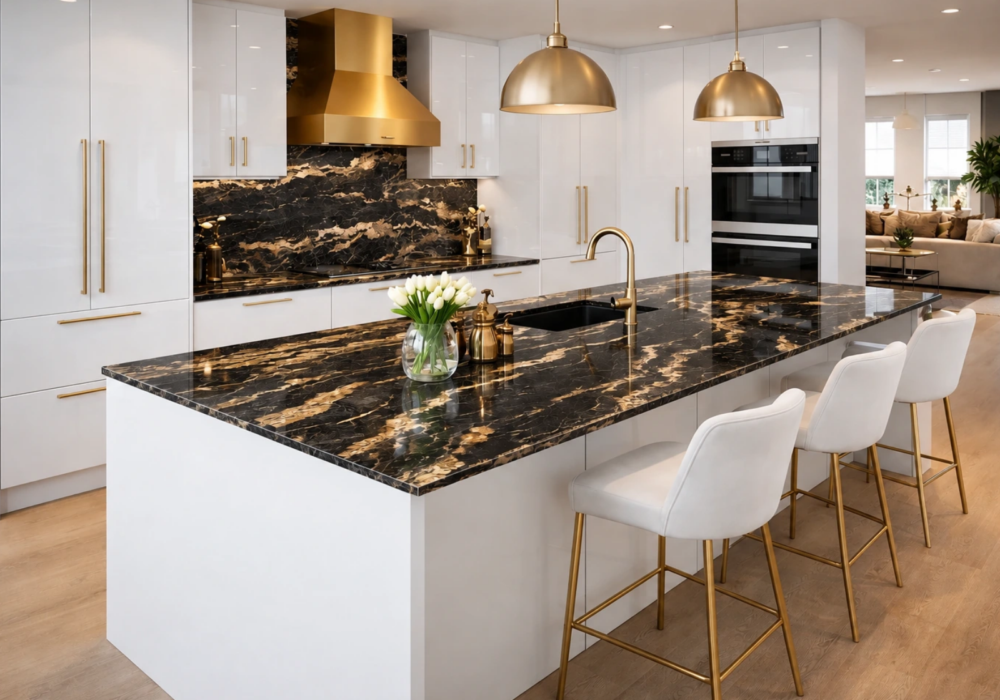 Cosmic Black Porcelain Worktop